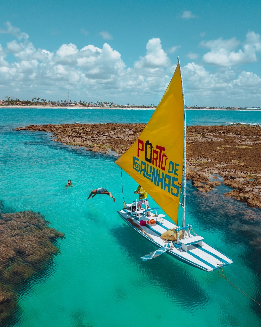 top view of porto de galihas beach